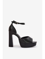 Dámské Sandály Na Podpatku A Platformě Eko Kůže Bílé model 21688865 - Boto