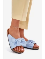 Dámské Pantofle Na S Mašlí Modré model 21701483 - Boto Dámské Pantofle Na S Mašlí Modré model 21701483 - Boto