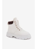 Dámské Zateplené Kozačky Na Zip Bílé Tharika