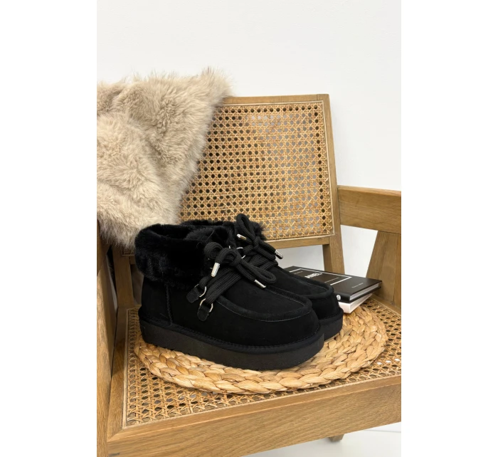 Dámské sněhule z přírodní semiš D.Franklin DFSH375006 Černé