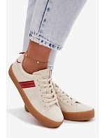 Eko kožené dámské tenisky Big Star model 22100945 světle béžové - Big Star Shoes