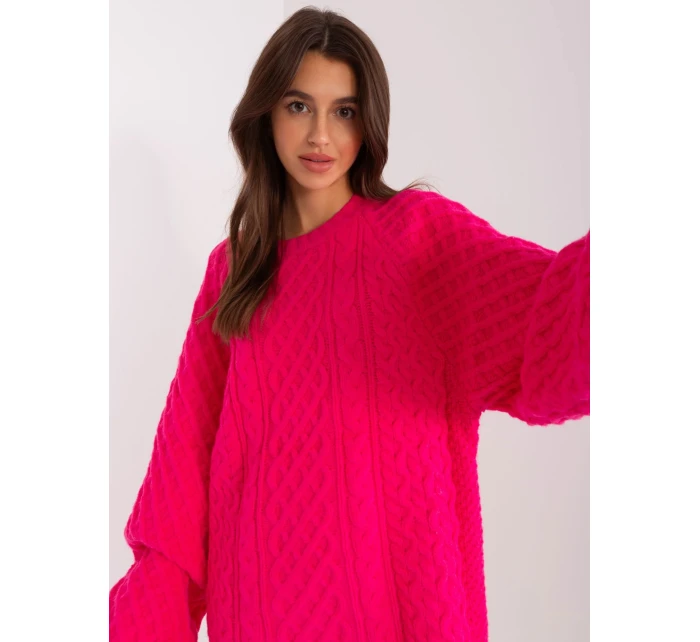 Sweter AT SW  fuksjowy model 18917492 - FPrice