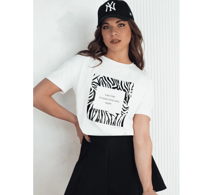 Dámské tričko s potiskem TEBOHON bílé FashionStreet RY2499 Dámské tričko s potiskem TEBOHON bílé FashionStreet RY2499