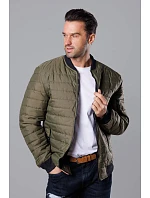 Pánská prošívaná khaki bunda bomber (MY02-3) Pánská prošívaná khaki bunda bomber (MY02-3)