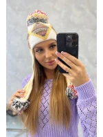 Dámská klapka na uši Eunika K322 bílá+žlutá Dámská klapka na uši Eunika K322 bílá+žlutá