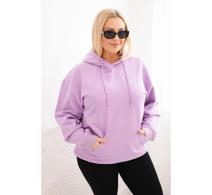 Dámská mikina s kapucí a model 21723113 Plus Size z bavlny fialová - K-Fashion Dámská mikina s kapucí a model 21723113 Plus Size z bavlny fialová - K-Fashion