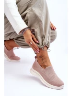 Dámské textilní nazouvací tenisky Růžové model 21618178 - EVENTO Dámské textilní nazouvací tenisky Růžové model 21618178 - EVENTO