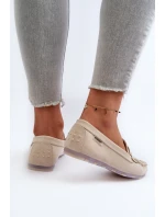 Dámské Mokasíny Z Eko Kůže Světle Bežové model 21660889 - Boto Dámské Mokasíny Z Eko Kůže Světle Bežové model 21660889 - Boto