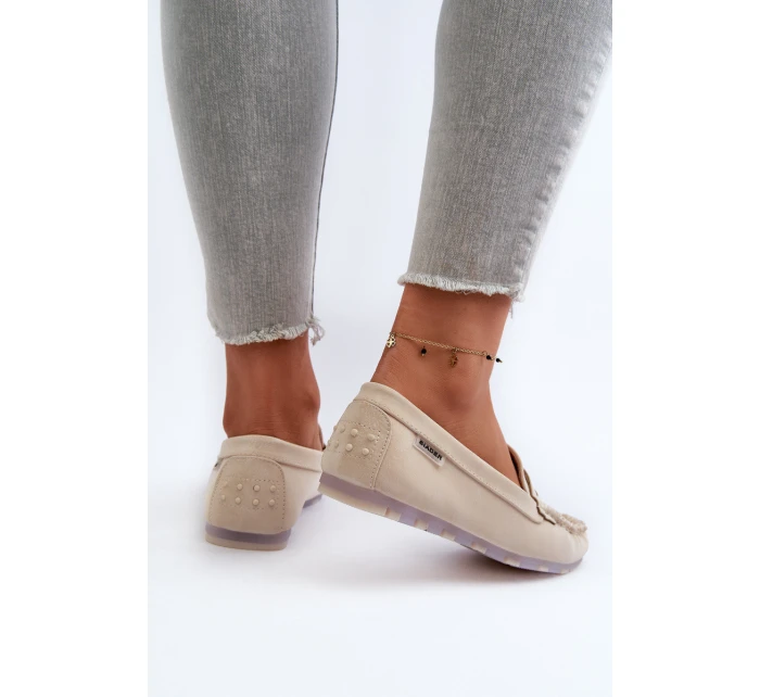 Dámské Mokasíny Z Eko Kůže Světle Bežové model 21660889 - Boto Dámské Mokasíny Z Eko Kůže Světle Bežové model 21660889 - Boto