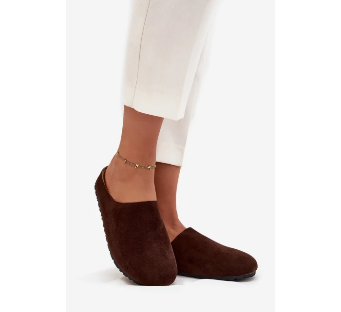 Dámské pantofle na platformě čokoládové model 21709390 - Boto