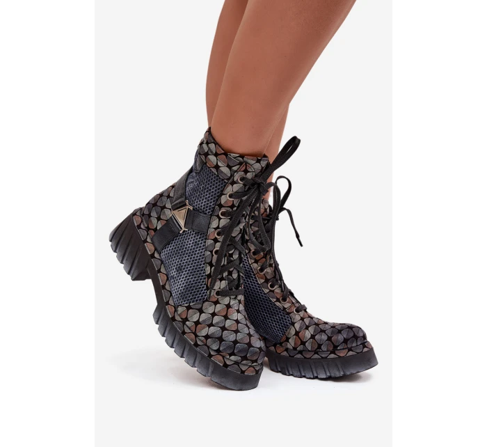 Kožené workery dámské model 21714228 Multikolor - Maciejka