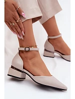 Lodičky na klínku s páskem Vinceza 62278 béžové