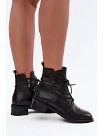 Zateplené kožené kotníkové boty Černé model 22366280 - Boto Zateplené kožené kotníkové boty Černé model 22366280 - Boto