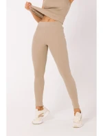 model 18383335 Žebrované pletené legíny béžové - Moe