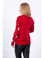 Červený svetr s vánočním motivem