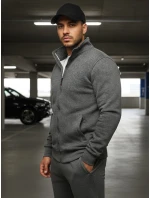 Pánská mikina na zip s kapucí antracitová model 21962253 - Dstreet