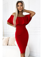 Marbella - Červené dámské tužkové pouzdrové šaty ve španělském stylu 138-9