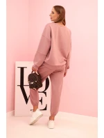 Komplet teplákové + kalhoty máslová látka tmavě růžová Komplet teplákové + kalhoty máslová látka tmavě růžová