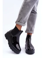 Lakované Kalhoty Boty Na Platformě Big Star model 21635193 Černé - Big Star Shoes Lakované Kalhoty Boty Na Platformě Big Star model 21635193 Černé - Big Star Shoes