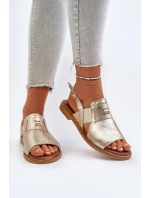 Zazoo 40385 Dámské Kožené Sandály Zlaté