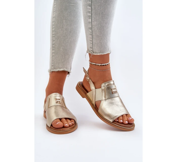 Zazoo 40385 Dámské Kožené Sandály Zlaté
