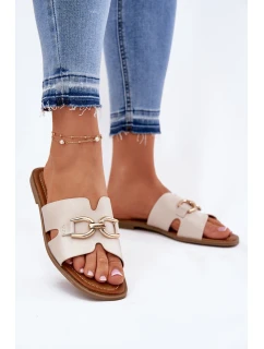 Dámské Ploché Pantofle S Dekorativním Béžové model 21697812 - EVENTO