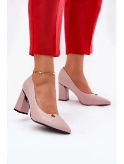 Elegantní dámské lodičky na podpatku Vinceza – růžové