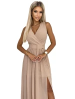 362-6 JUSTINE Dlouhé šaty s výstřihem a kosticemi - BEACH 362-6 JUSTINE Dlouhé šaty s výstřihem a kosticemi - BEACH