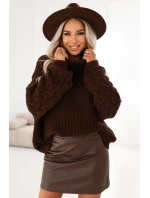 Teplý rolák oversize s širokými rukávy model 21794488 - numoco basic Teplý rolák oversize s širokými rukávy model 21794488 - numoco basic