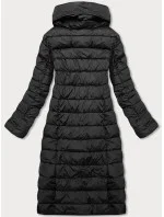 Černá dlouhá dámská zimní bunda s límcem (my017) Černá dlouhá dámská zimní bunda s límcem (my017)