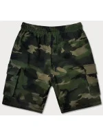 Pánské kraťasy v khaki barvě model 18409843 - J.STYLE Pánské kraťasy v khaki barvě model 18409843 - J.STYLE