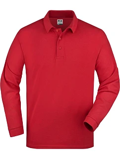 Daiber JN 22 Piqué polo s dlouhým rukávem z těžké bavlny 02.0022 red