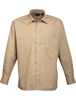 PR 200 Popelínová košile s dlouhým rukávem model 22474133 khaki - Premier PR 200 Popelínová košile s dlouhým rukávem model 22474133 khaki - Premier