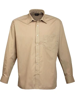 PR 200 Popelínová košile s dlouhým rukávem model 22474133 khaki - Premier