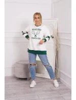 Zateplená mikina Malibu ecru+ tmavě zelená