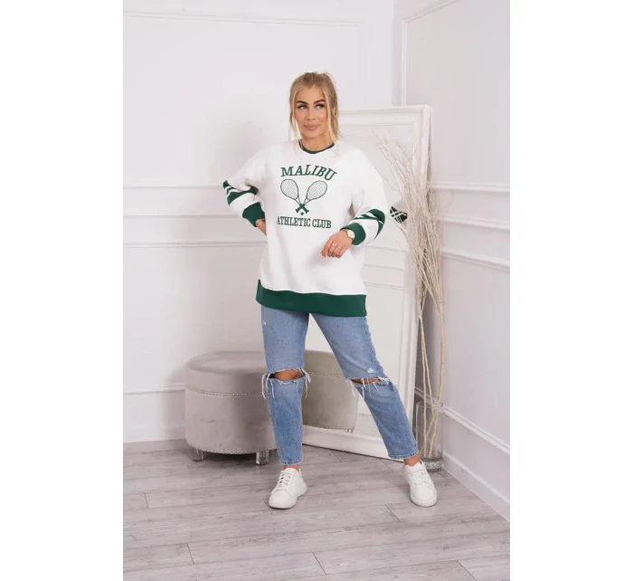 Zateplená mikina Malibu ecru+ tmavě zelená