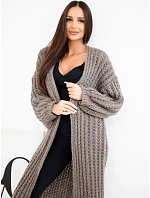 Dámský dlouhý model 22353169 kardigan bez zapínání se širokým rukávem fango - K-Fashion Dámský dlouhý model 22353169 kardigan bez zapínání se širokým rukávem fango - K-Fashion