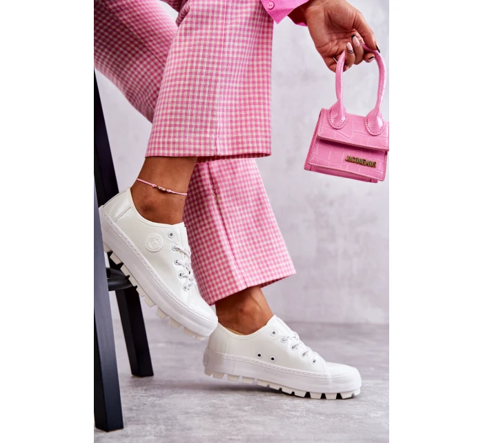 Módní lakované tenisky Big Star KK274045 Bílá Módní lakované tenisky Big Star KK274045 Bílá