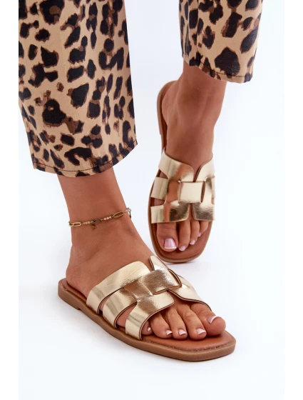 Ploché Dámské Sandály Z Zlaté model 21661048 - EVENTO Ploché Dámské Sandály Z Zlaté model 21661048 - EVENTO