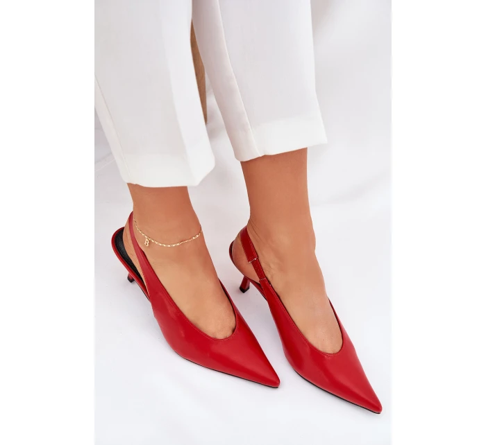 Lodičky S Otevřenou Patou Eko Kůže Červené Aricandia