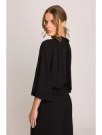 Kombinéza s širokými rukávy a zády černá model 20966199 - STYLOVE