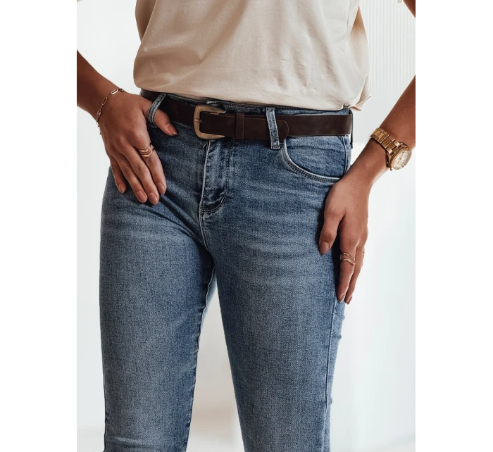 JEANSETTA dámské džínové kalhoty s páskem v modré barvě FashionStreet UY2202 JEANSETTA dámské džínové kalhoty s páskem v modré barvě FashionStreet UY2202