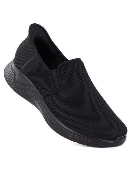 Pánské textilní nazouvací sportovní polobotky černé NEWS 170-M