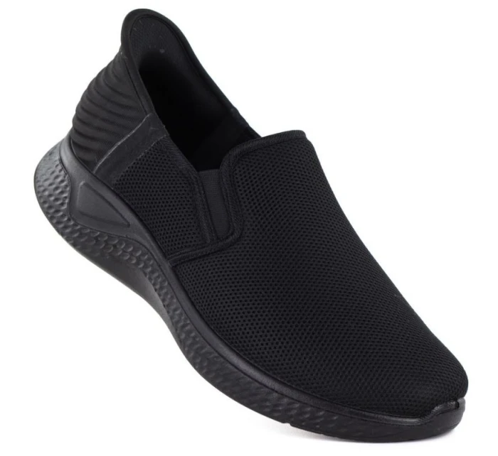 Pánské textilní nazouvací sportovní polobotky černé NEWS 170-M