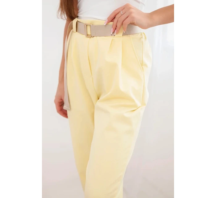 Kalhoty Summer Punto s uzávěrem na nohavicích žluté