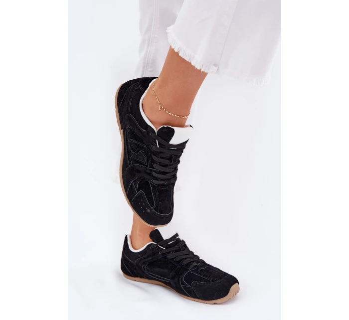 Dámské Sportovní Boty Z Eko Semiše Černé model 21701308 - Boto Dámské Sportovní Boty Z Eko Semiše Černé model 21701308 - Boto