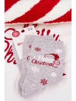 Dámské Vánoční Ponožky Sněhové vločky S Nápisem Světle Šedé