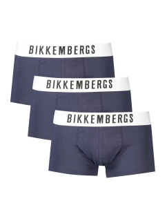 3PACK Pánské boxerky Bikkembergs tmavě modré