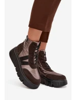 Dámské zateplené kotníkové boty na platformě 58562 Hnědá vzor - Vinceza Dámské zateplené kotníkové boty na platformě 58562 Hnědá vzor - Vinceza