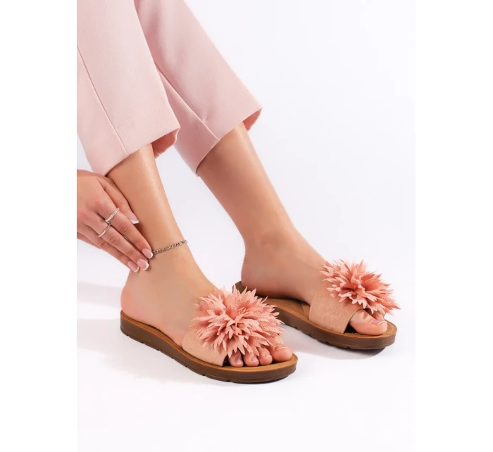 Originální dámské růžové nazouváky bez podpatku Originální dámské růžové nazouváky bez podpatku